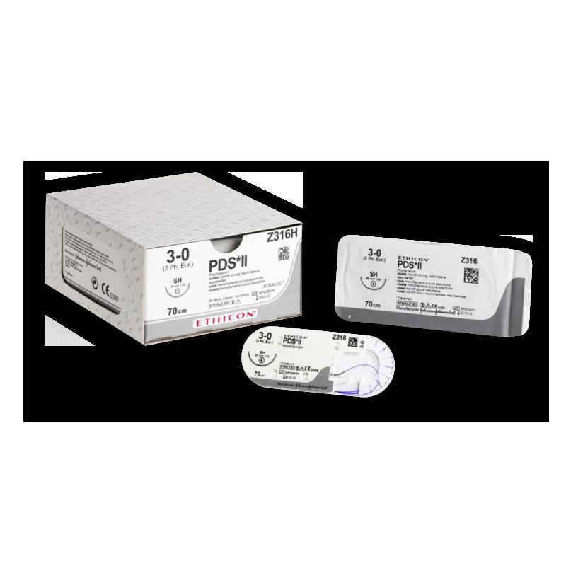 PDS II непофарбований 45CM M2 USP3/0 SGLE ARM PS-2 PRIME MP, тип зворотньо-ріжуча Reverse Cutting, 19мм, 3/8 кола